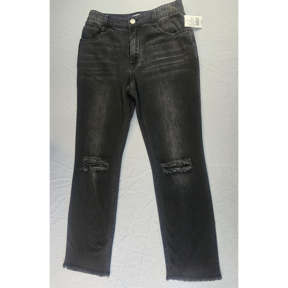 Cloth & Stone Straight Distressed Sz 25 (meas 26") Jeans in Faded Black NWT L368